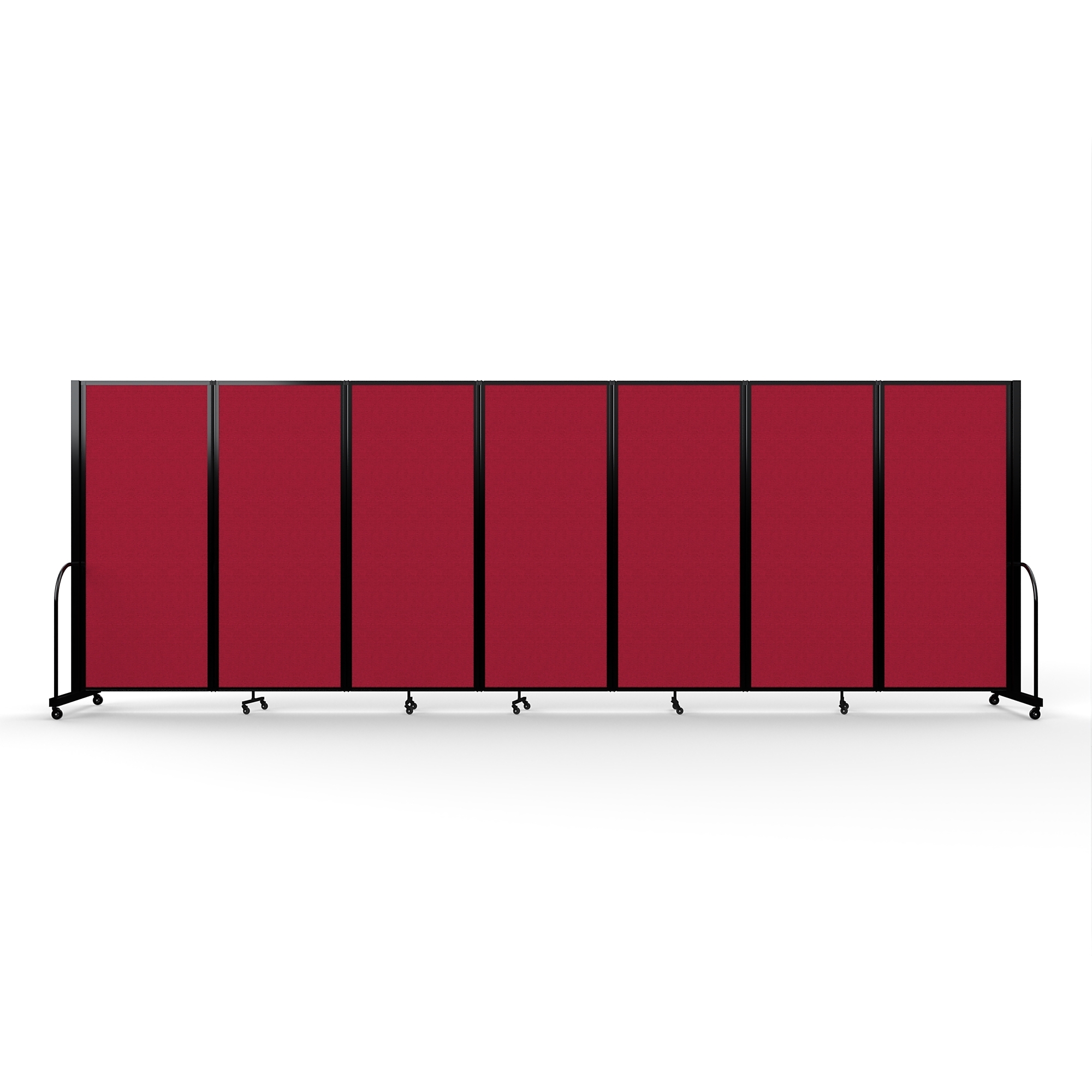 Screenflex Full Motion Divider, 6'10" x 19'7", Black Frame, Primary Red